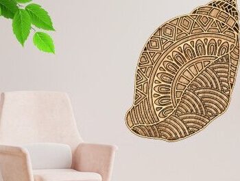 Intra απο ξύλο plywood 3mm-4mm πάχος – Sea Shell Δίασταση  20x20 cm INTRAFABR-34046198 - Image 3