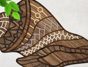 Intra απο ξύλο plywood 3mm-4mm πάχος – Sea Shell Δίασταση  20x20 cm INTRAFABR-34046203 - Image 3