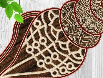 Intra απο ξύλο plywood 3mm-4mm πάχος – Sea Shell Δίασταση  20x20 cm INTRAFABR-34046231 - Image 1