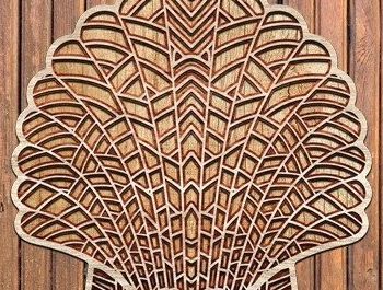 Intra απο ξύλο plywood 3mm-4mm πάχος – Sea Shell Δίασταση  20x20 cm INTRAFABR-32891580 - Image 1