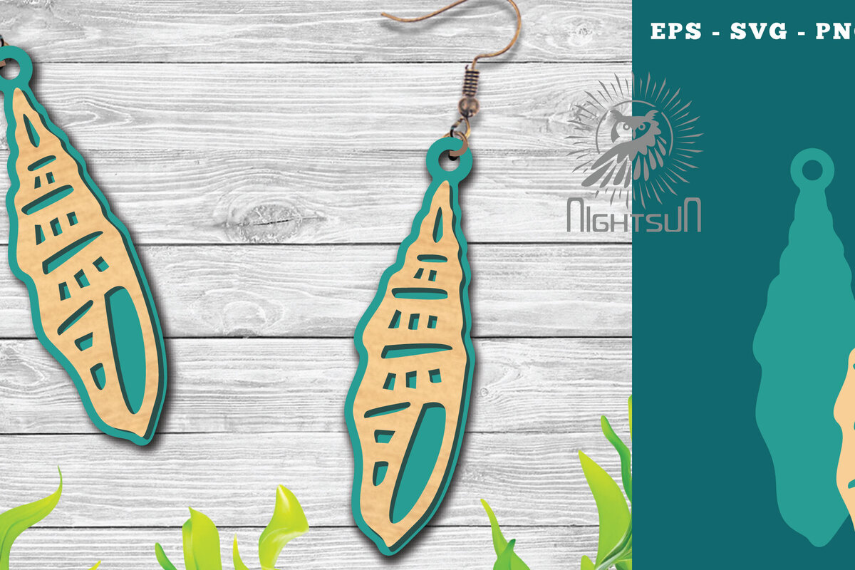 Intra απο ξύλο plywood 3mm-4mm πάχος – Σκουλαρίκια με λέιζερ Sea Shells 14 Δίασταση  5x5 cm INTRAFABR-113272847