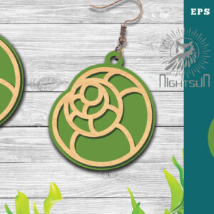 Intra απο ξύλο plywood 3mm-4mm πάχος – Σκουλαρίκια με λέιζερ Sea Shells 4 Δίασταση  5x5 cm INTRAFABR-113272242