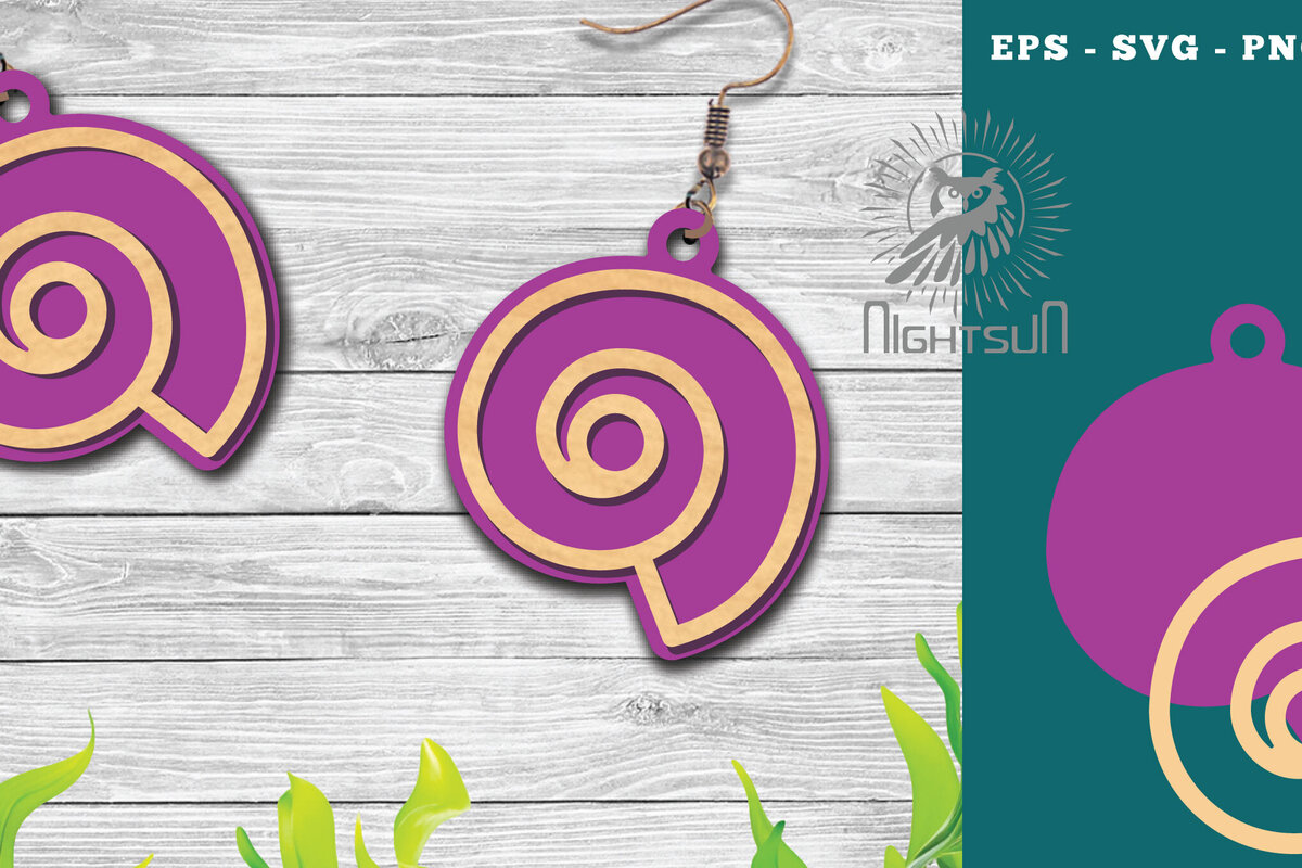 Intra απο ξύλο plywood 3mm-4mm πάχος – Σκουλαρίκια με λέιζερ Sea Shells 8 Δίασταση  5x5 cm INTRAFABR-113272465