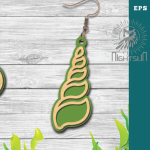 Intra απο ξύλο plywood 3mm-4mm πάχος – Σκουλαρίκια με λέιζερ Sea Shells 9 Δίασταση  5x5 cm INTRAFABR-113272577