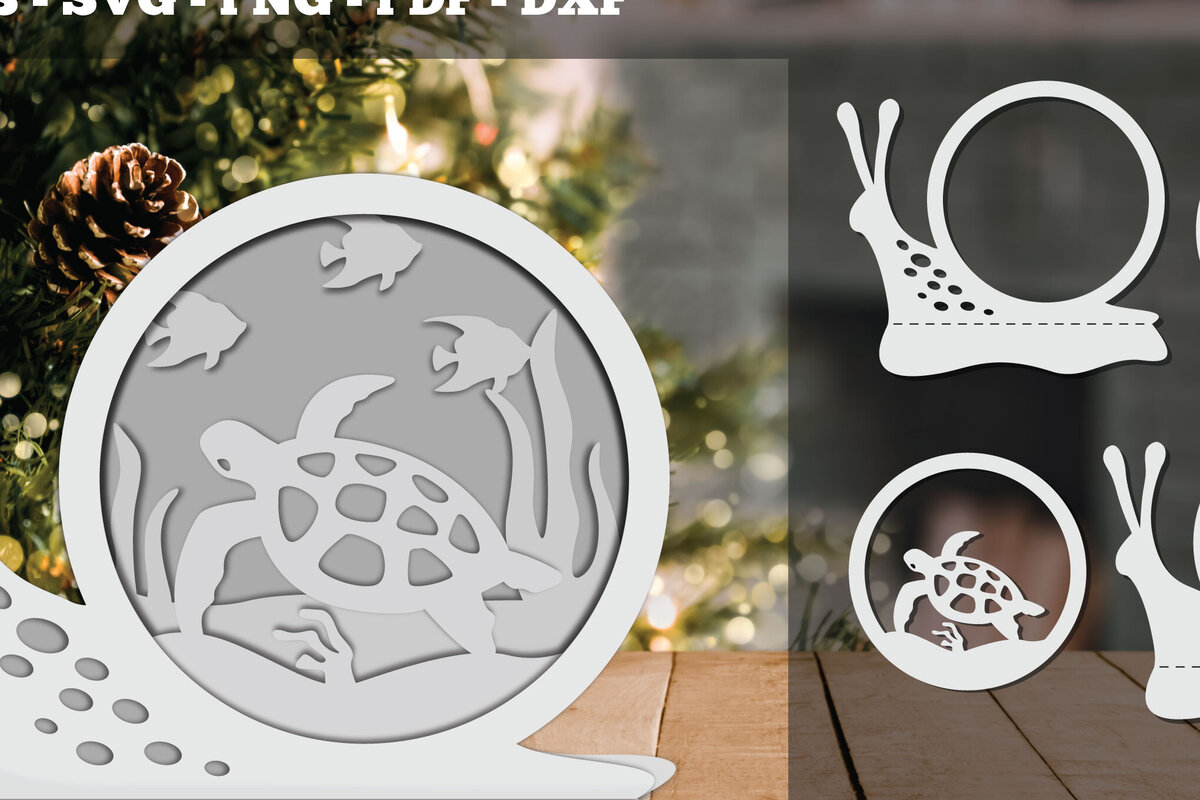 Intra απο ξύλο plywood 3mm-4mm πάχος – Sea Turtle 3D Papercut Design Δίασταση  40x30 cm INTRAFABR-92283590