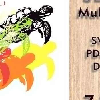 Intra απο ξύλο plywood 3mm-4mm πάχος – Αρχεία λέιζερ πολλαπλών επιπέδων 3D Sea Turtle Δίασταση  20x20 cm INTRAFABR-109079225 - Image 3