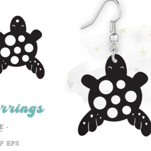 Intra απο ξύλο plywood 3mm-4mm πάχος – Αρχείο κοπής με λέιζερ σκουλαρίκι θαλάσσιας χελώνας Δίασταση  5x5 cm INTRAFABR-117958412