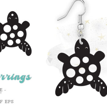 Intra απο ξύλο plywood 3mm-4mm πάχος – Αρχείο κοπής με λέιζερ σκουλαρίκι θαλάσσιας χελώνας Δίασταση  5x5 cm INTRAFABR-117958412 - Image 1