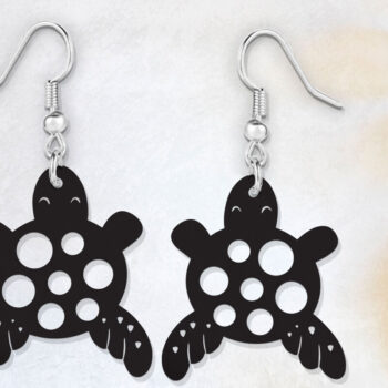 Intra απο ξύλο plywood 3mm-4mm πάχος – Αρχείο κοπής με λέιζερ σκουλαρίκι θαλάσσιας χελώνας Δίασταση  5x5 cm INTRAFABR-117958412 - Image 3