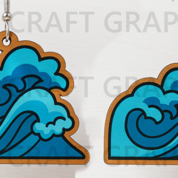 Intra απο ξύλο plywood 3mm-4mm πάχος – Σκουλαρίκια θαλάσσιας χελώνας, Σκουλαρίκια χελώνας Δίασταση  5x5 cm INTRAFABR-123333910 - Image 1