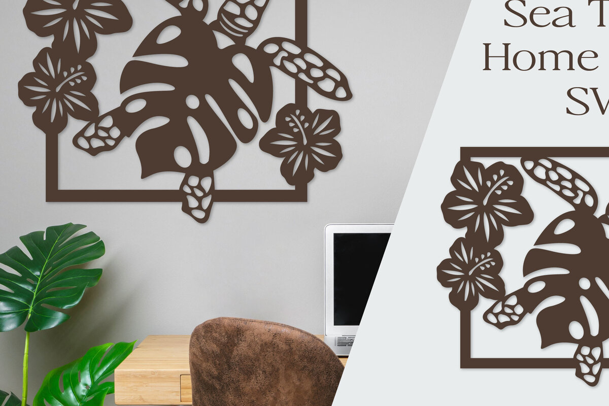 Intra απο ξύλο plywood 3mm-4mm πάχος – Διακόσμηση σπιτιού Sea Turtle I Sea Animals Δίασταση  20x20 cm INTRAFABR-74401705