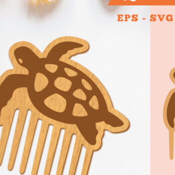 Intra απο ξύλο plywood 3mm-4mm πάχος – Χτένα κοπής λέιζερ θαλάσσιας χελώνας Δίασταση  20x20 cm INTRAFABR-105417902 - Image 1