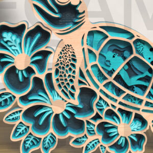 Intra απο ξύλο plywood 3mm-4mm πάχος – Sea Turtle Layered 6-Layer Δίασταση  20x20 cm INTRAFABR-119652177