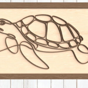 Intra απο ξύλο plywood 3mm-4mm πάχος – Sea Turtle One Line Wall Art Δίασταση  40x30 cm INTRAFABR-123096275