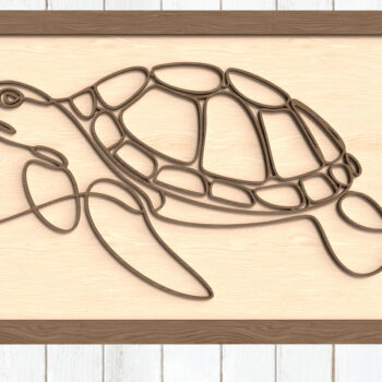 Intra απο ξύλο plywood 3mm-4mm πάχος – Sea Turtle One Line Wall Art Δίασταση  40x30 cm INTRAFABR-123096275 - Image 1