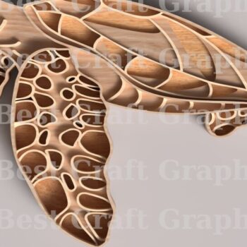 Intra απο ξύλο plywood 3mm-4mm πάχος – Επιγραφή Sea Turtle Wood, δώρο για τη μαμά Δίασταση 20x20 cm INTRAFABR-119170043 - Image 1
