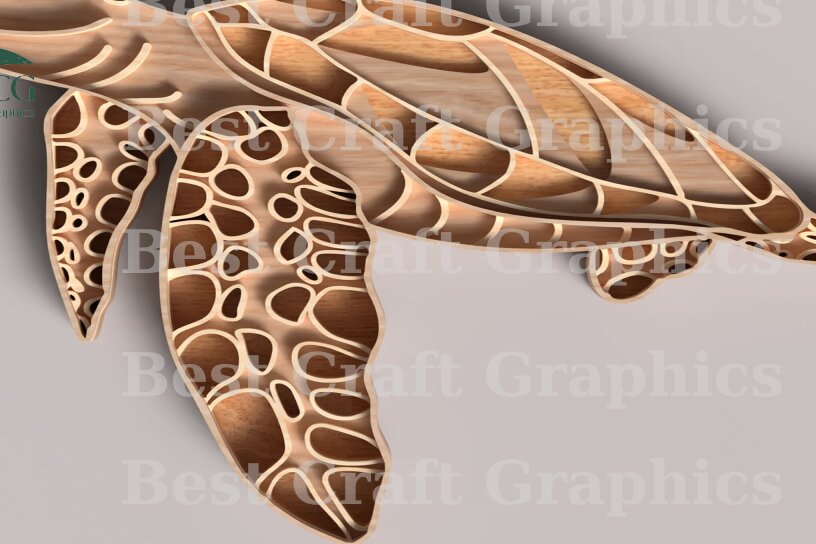 Intra απο ξύλο plywood 3mm-4mm πάχος – Επιγραφή Sea Turtle Wood, δώρο για τη μαμά Δίασταση  20x20 cm INTRAFABR-119170043