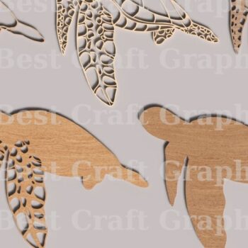 Intra απο ξύλο plywood 3mm-4mm πάχος – Επιγραφή Sea Turtle Wood, δώρο για τη μαμά Δίασταση 20x20 cm INTRAFABR-119170043 - Image 5