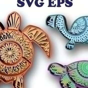 Intra απο ξύλο plywood 3mm-4mm πάχος – Θαλάσσιες χελώνες , 3 σχέδια , 5 στρώσεις Δίασταση  20x20 cm INTRAFABR-31644767 - Image 1