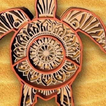 Intra απο ξύλο plywood 3mm-4mm πάχος – Θαλάσσιες χελώνες , 3 σχέδια , 5 στρώσεις Δίασταση  20x20 cm INTRAFABR-31644767 - Image 3