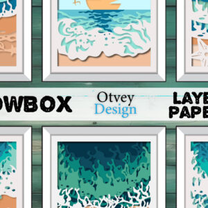 Intra απο ξύλο plywood 3mm-4mm πάχος – Sea Wave 3D Shadowbox Layered BNDLES Δίασταση  20x20 cm INTRAFABR-122010768