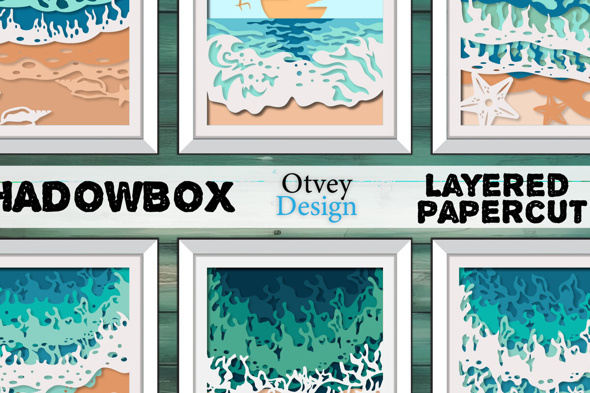 Intra απο ξύλο plywood 3mm-4mm πάχος – Sea Wave 3D Shadowbox Layered BNDLES Δίασταση  20x20 cm INTRAFABR-122010768