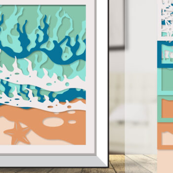 Intra απο ξύλο plywood 3mm-4mm πάχος – Sea Wave 3D Shadowbox Layered BNDLES Δίασταση  20x20 cm INTRAFABR-122010768 - Image 4