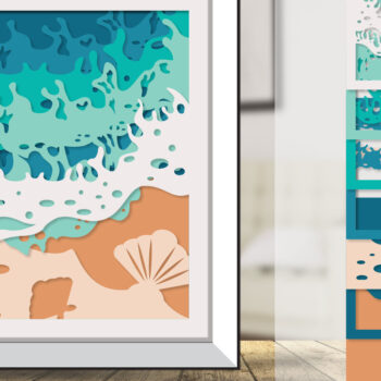 Intra απο ξύλο plywood 3mm-4mm πάχος – Sea Wave 3D Shadowbox Layered BNDLES Δίασταση  20x20 cm INTRAFABR-122010768 - Image 6