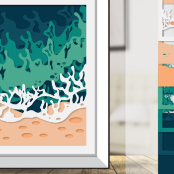 Intra απο ξύλο plywood 3mm-4mm πάχος – Sea Wave 3D Shadowbox Layered BNDLES Δίασταση  20x20 cm INTRAFABR-122010768 - Image 7