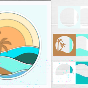 Intra απο ξύλο plywood 3mm-4mm πάχος – Sea Waves Shadow Box, πολυεπίπεδη κούπα Δίασταση  20x20 cm INTRAFABR-68234172 - Image 1