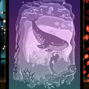 Intra απο ξύλο plywood 3mm-4mm πάχος – Πρότυπο Light Box Paper Cut για το βυθό της θάλασσας Δίασταση  20x20 cm INTRAFABR-27704316 - Image 1