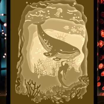 Intra απο ξύλο plywood 3mm-4mm πάχος – Πρότυπο Light Box Paper Cut για το βυθό της θάλασσας Δίασταση  20x20 cm INTRAFABR-27704316 - Image 2