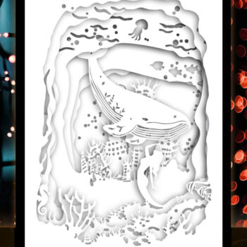 Intra απο ξύλο plywood 3mm-4mm πάχος – Πρότυπο Light Box Paper Cut για το βυθό της θάλασσας Δίασταση  20x20 cm INTRAFABR-27704316 - Image 3