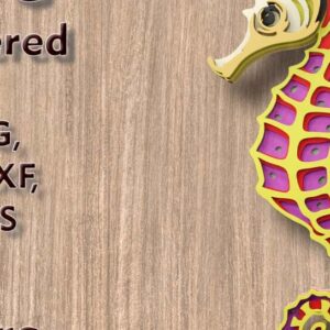 Intra απο ξύλο plywood 3mm-4mm πάχος – Seahorse 3D Multilayer Δίασταση  20x20 cm INTRAFABR-115688280