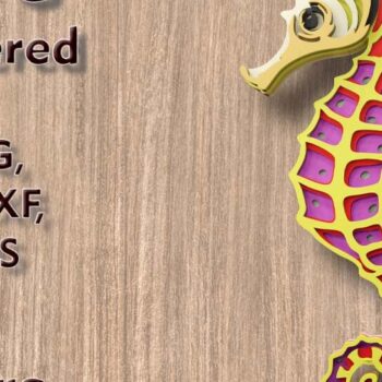 Intra απο ξύλο plywood 3mm-4mm πάχος – Seahorse 3D Multilayer Δίασταση  20x20 cm INTRAFABR-115688280 - Image 1