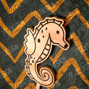 Intra απο ξύλο plywood 3mm-4mm πάχος – Seahorse Cake Topper  κοπής με λέιζερ Δίασταση  20x20 cm INTRAFABR-81268035 - Image 1