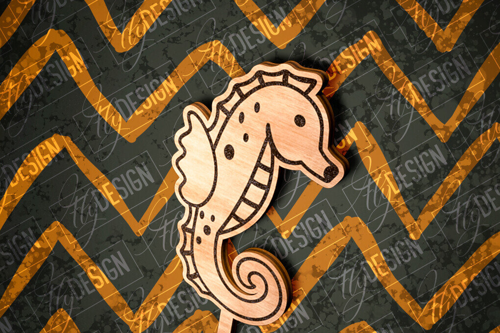 Intra απο ξύλο plywood 3mm-4mm πάχος – Seahorse Cake Topper  κοπής με λέιζερ Δίασταση  20x20 cm INTRAFABR-81268035