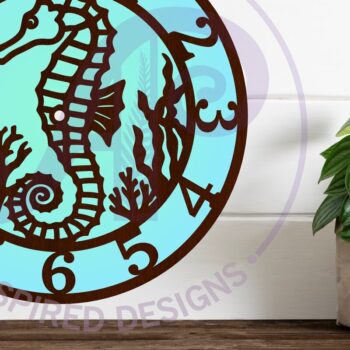 Intra απο ξύλο plywood 3mm-4mm πάχος – Ρολόι τοίχου Seahorse Clock Αρχείο κοπής με λέιζερ Δίασταση 40x30 cm INTRAFABR-117980819 - Image 1