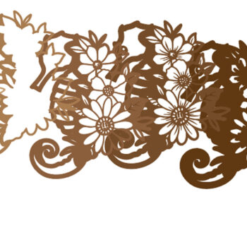 Intra απο ξύλο plywood 3mm-4mm πάχος – Seahorse Floral Design - 3D Δίασταση  40x30 cm INTRAFABR-119581573 - Image 7