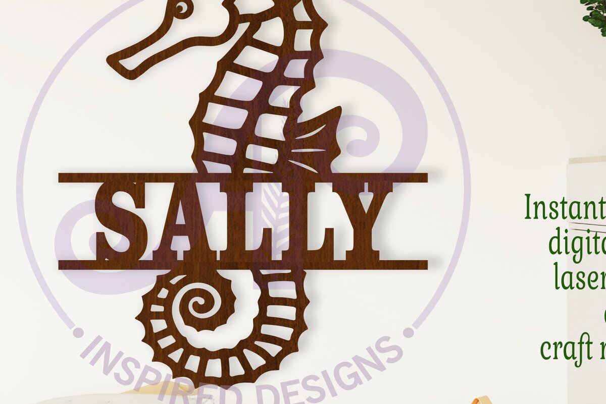 Intra απο ξύλο plywood 3mm-4mm πάχος – Αρχείο κοπής με λέιζερ Sin Name Seahorse Δίασταση  20x20 cm INTRAFABR-112346769