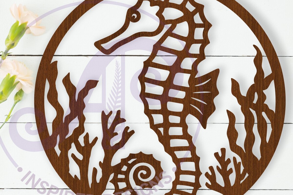 Intra απο ξύλο plywood 3mm-4mm πάχος – Επιγραφή τοίχου Seahorse, Αρχείο Δίασταση  40x30 cm INTRAFABR-111174301