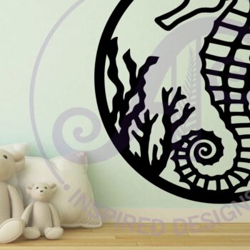 Intra απο ξύλο plywood 3mm-4mm πάχος – Επιγραφή τοίχου Seahorse, Αρχείο Δίασταση  40x30 cm INTRAFABR-111174301 - Image 3