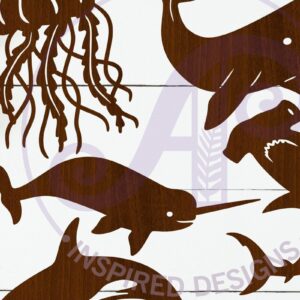 Intra απο ξύλο plywood 3mm-4mm πάχος – Sealife Cut out Design Set 1, Δίασταση  40x30 cm INTRAFABR-111771210