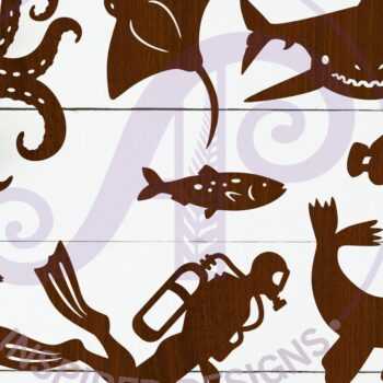 Intra απο ξύλο plywood 3mm-4mm πάχος – Sealife Cut out Design Set 2, Δίασταση  40x30 cm INTRAFABR-111771227 - Image 1