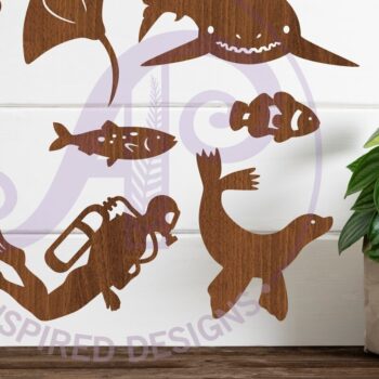 Intra απο ξύλο plywood 3mm-4mm πάχος – Sealife Cut out Design Set 2, Δίασταση  40x30 cm INTRAFABR-111771227 - Image 2
