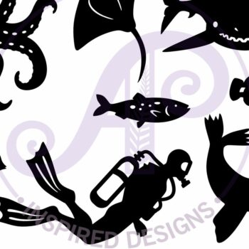 Intra απο ξύλο plywood 3mm-4mm πάχος – Sealife Cut out Design Set 2, Δίασταση  40x30 cm INTRAFABR-111771227 - Image 3