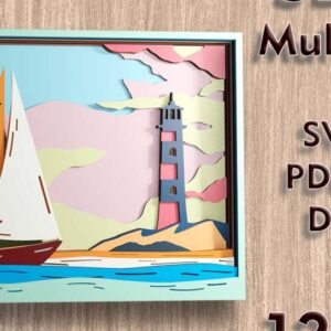 Intra απο ξύλο plywood 3mm-4mm πάχος – Αρχεία λέιζερ πολλαπλών επιπέδων Seascape 3D Δίασταση  20x20 cm INTRAFABR-109489552