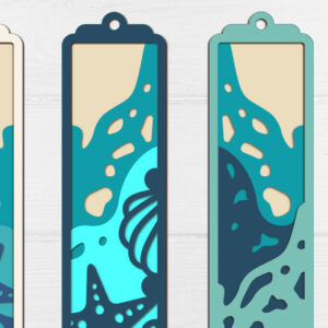 Intra απο ξύλο plywood 3mm-4mm πάχος – Seashall Bookmarks, 3d Summer Set Δίασταση  20x20 cm INTRAFABR-125108812