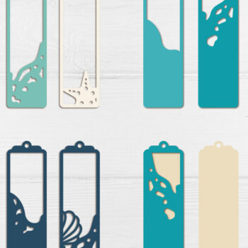 Intra απο ξύλο plywood 3mm-4mm πάχος – Seashall Bookmarks, 3d Summer Set Δίασταση  20x20 cm INTRAFABR-125108812 - Image 2