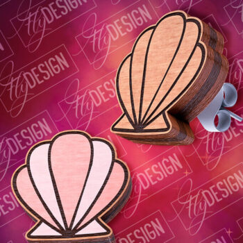 Intra απο ξύλο plywood 3mm-4mm πάχος – Seashe Stud Earrings| Αρχείο CNC Δίασταση  5x5 cm INTRAFABR-84106124 - Image 1